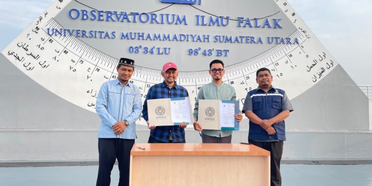 Prodi Ilmu Falak FAI UMSU dan PASTRON UAD Perkuat Kolaborasi melalui Penandatanganan MoA